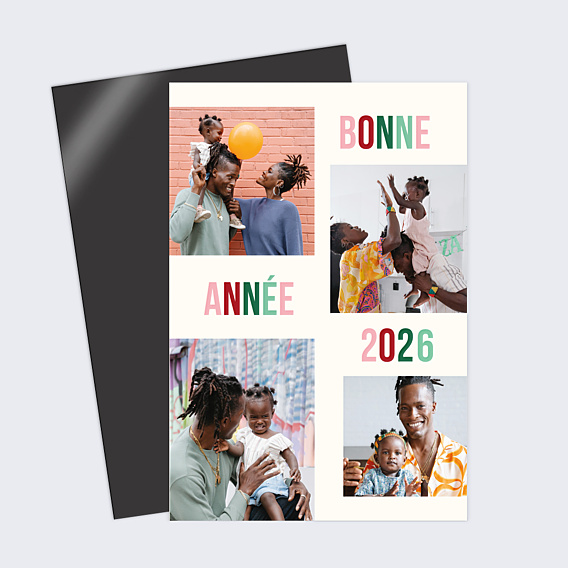 Carte de Voeux Particuliers Multicolore vœux