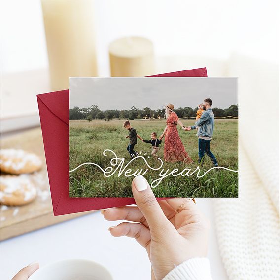 Carte de voeux New Year Manuscrit Après 1