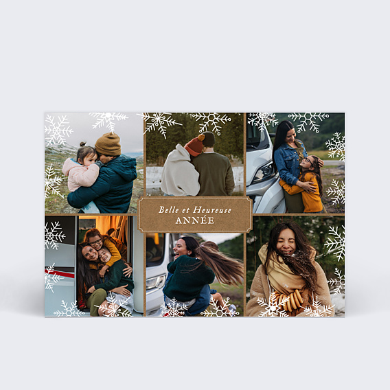 Carte de Voeux Particuliers Cadre Flocons