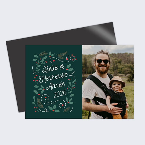 Carte de voeux Couronne de Houx