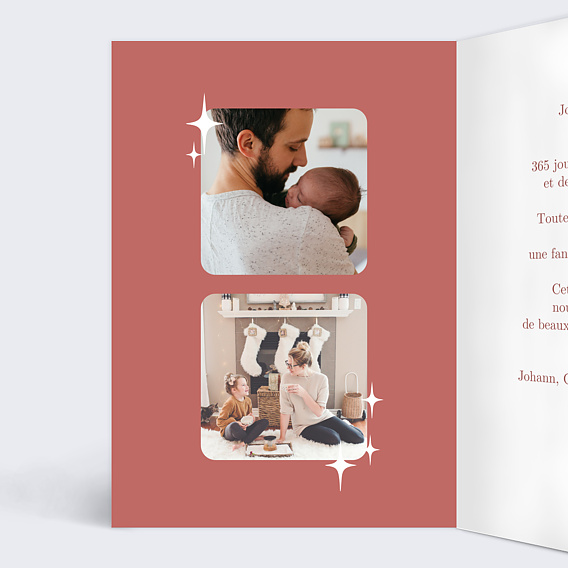 Carte de voeux Scintillements Intérieur Gauche