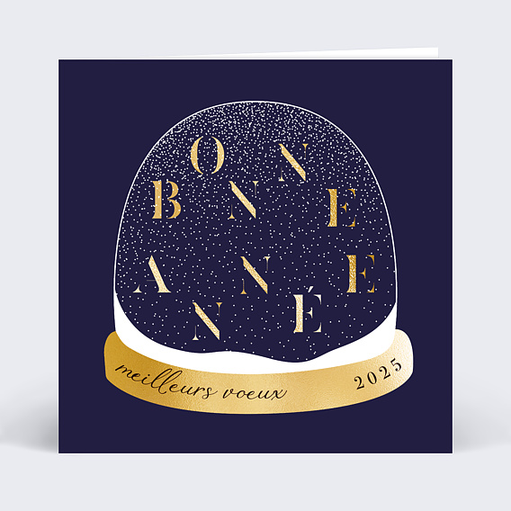 Carte de voeux Boule à Neige Message