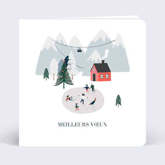 Carte de voeux Patinoire