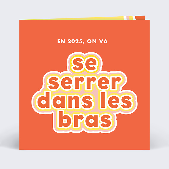 Carte de voeux Se serrer dans les bras