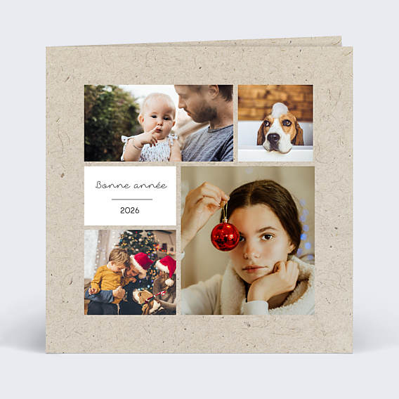 Carte de Voeux Particuliers Pêle-mêle Coton