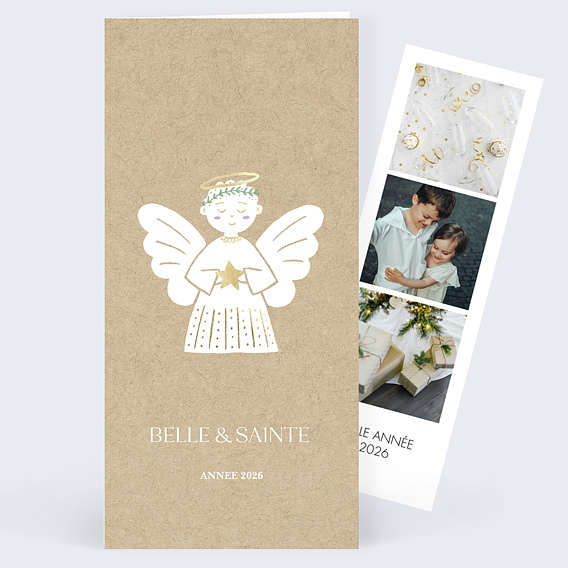 Carte de voeux Ange kraft