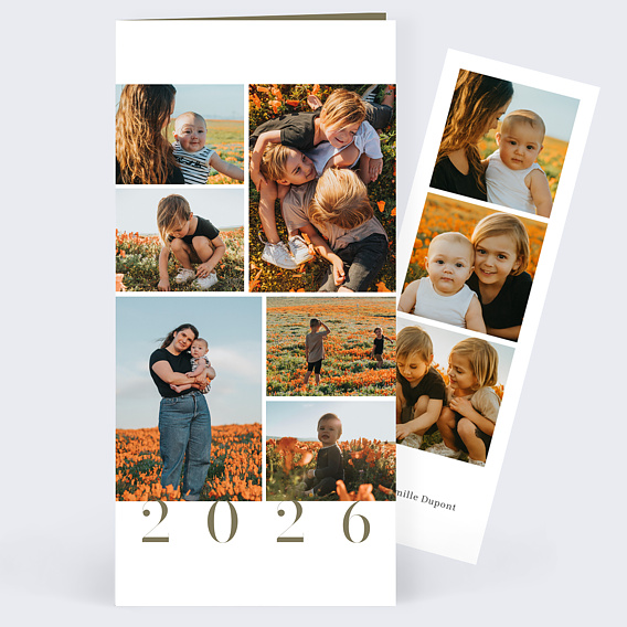 Carte de voeux Année en grand