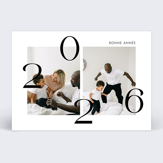Carte de voeux Grand Chiffre Noir