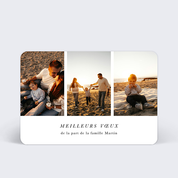 Carte de Voeux Particuliers Triptyque classique