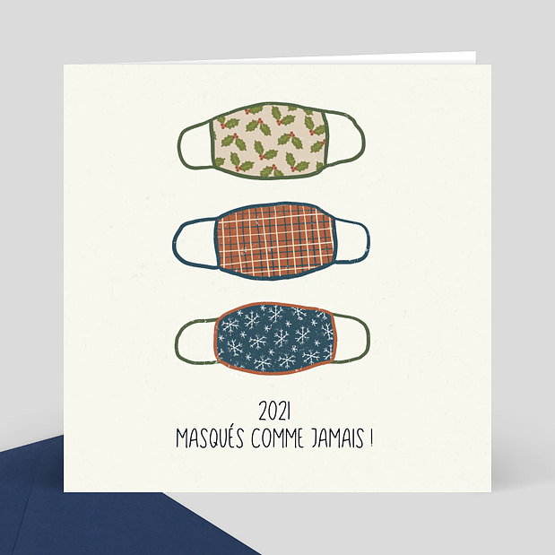 Carte de Voeux Particuliers Masques à motifs