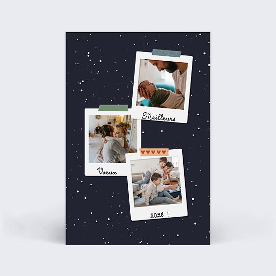 Carte de Voeux Particuliers Polaroid Enneigé
