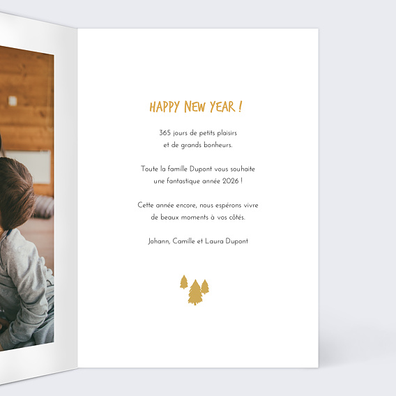 Carte de voeux Forme Sapin Intérieur Droit