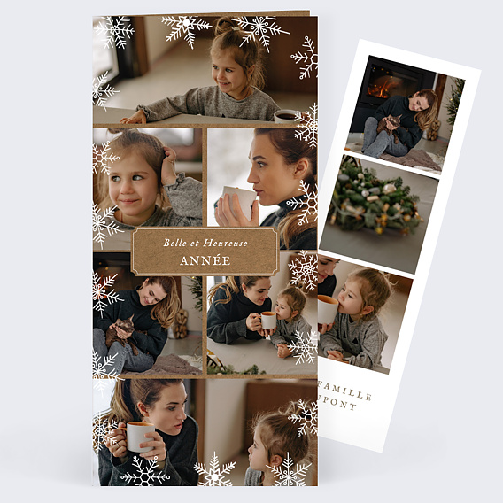 Carte de voeux Cadre Flocons