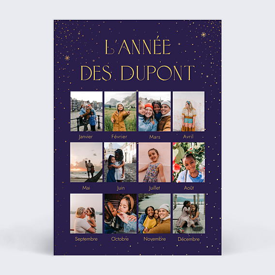 Carte de Voeux Particuliers 12 Mois Ensemble