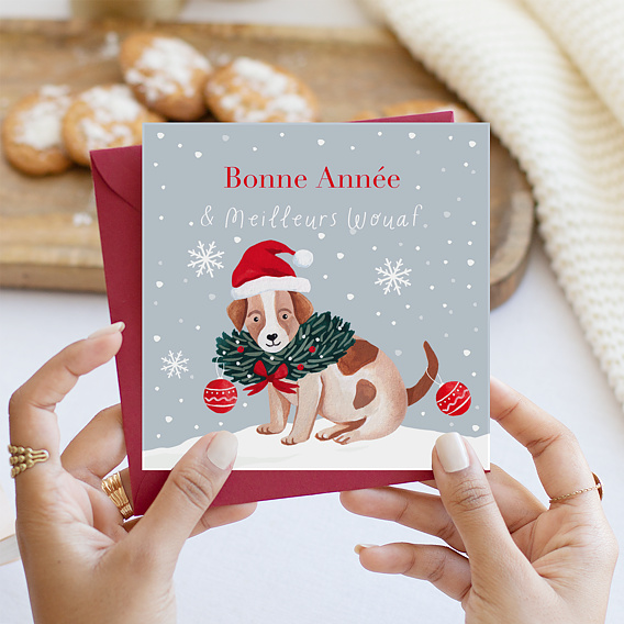 Carte de voeux Chien Après 4