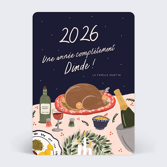 Carte de Voeux Particuliers Complètement Dinde