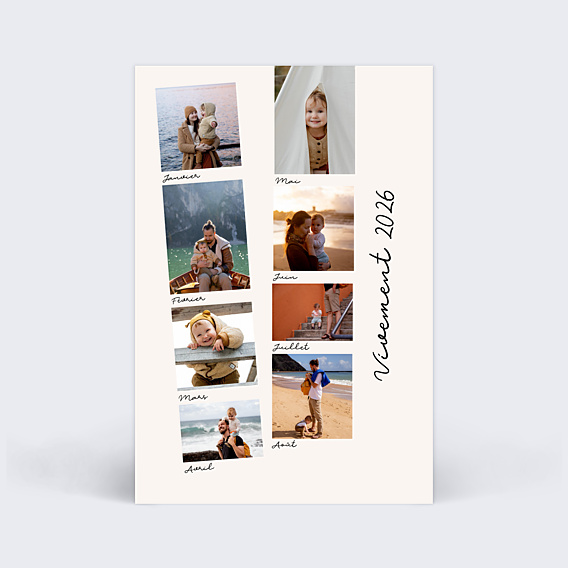 Carte de Voeux Particuliers Photomaton 12 Mois