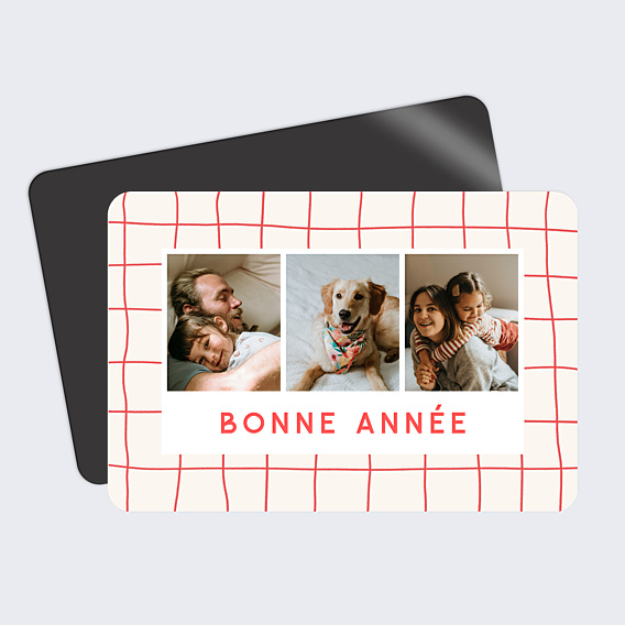 Carte de Voeux Particuliers Plaid Rouge