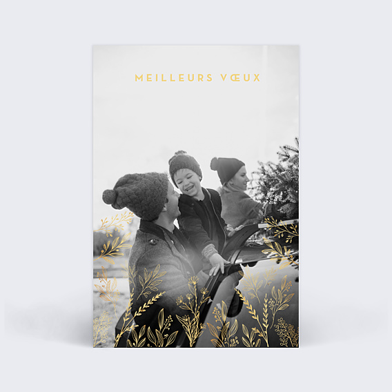 Carte de Voeux Particuliers Fleurs Lumineuses