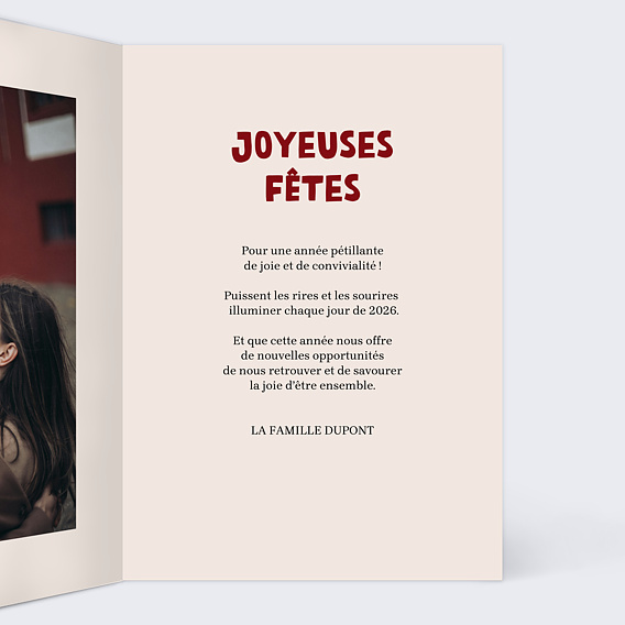 Carte de voeux À main levée Intérieur Droit