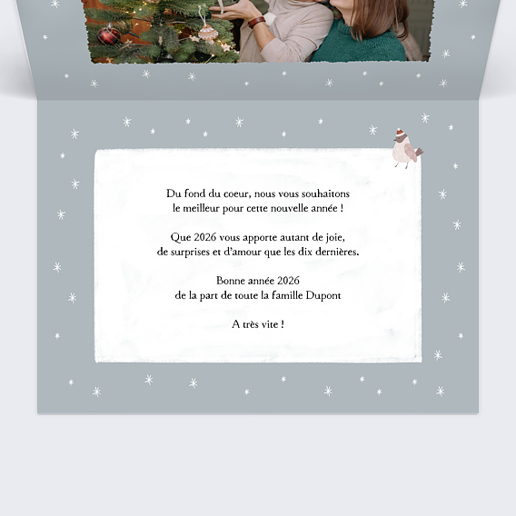 Carte de voeux Calendrier chalet Intérieur Droit