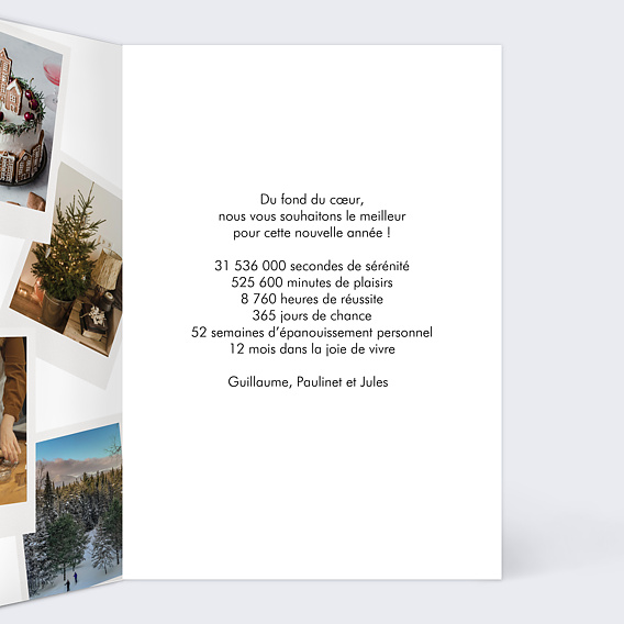 Carte de voeux Pêle-Mêle Polaroid Intérieur Droit