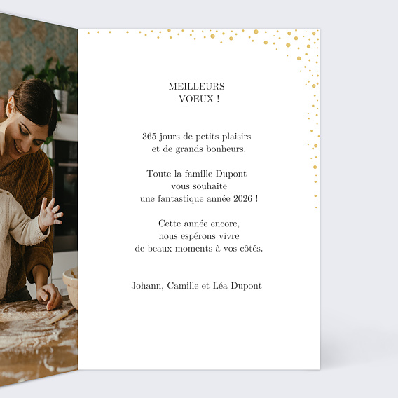 Carte de voeux Petits Flocons Intérieur Droit