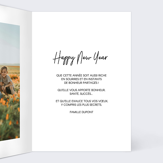 Carte de voeux Retrospective Vertical Intérieur Droit