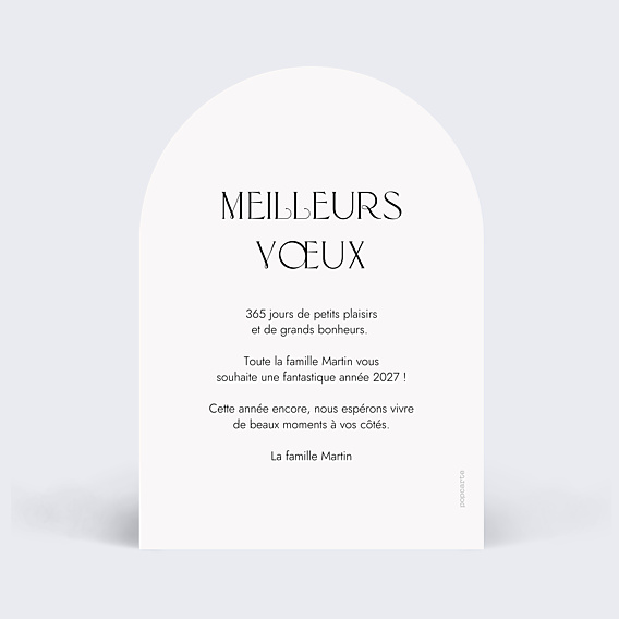 Carte de Voeux Particuliers Grands chiffres arche