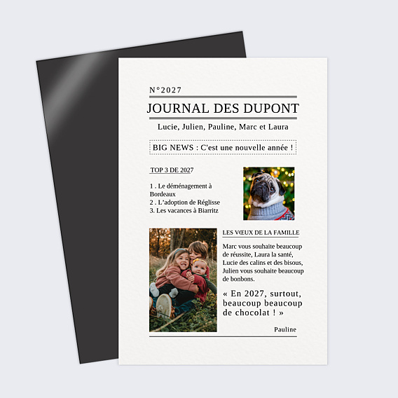 Carte de Voeux Particuliers Gazette Familiale