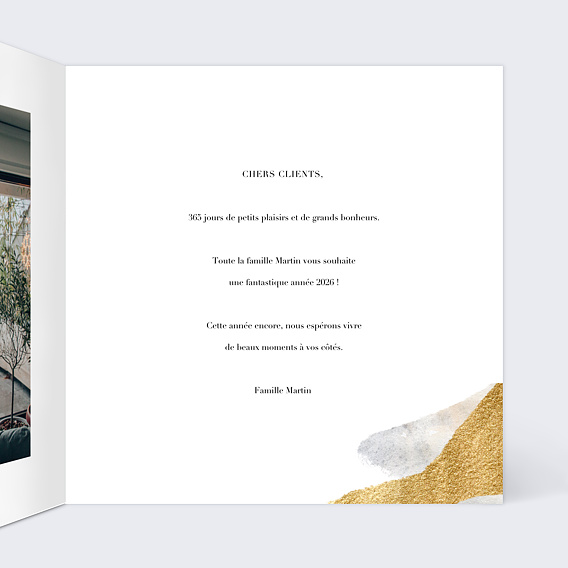 Carte de voeux Pinceau Texturé Intérieur Droit