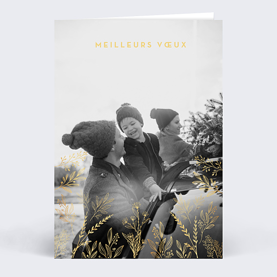 Carte de Voeux Particuliers Fleurs Lumineuses