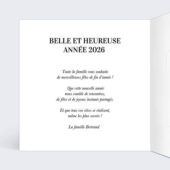 Carte de Voeux Particuliers Etiquette Flocon avec Chocolat