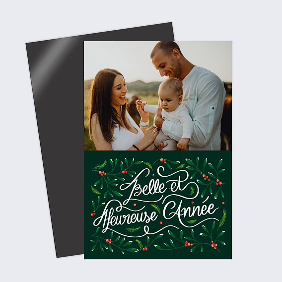 Carte de voeux Calligraphie Décorée