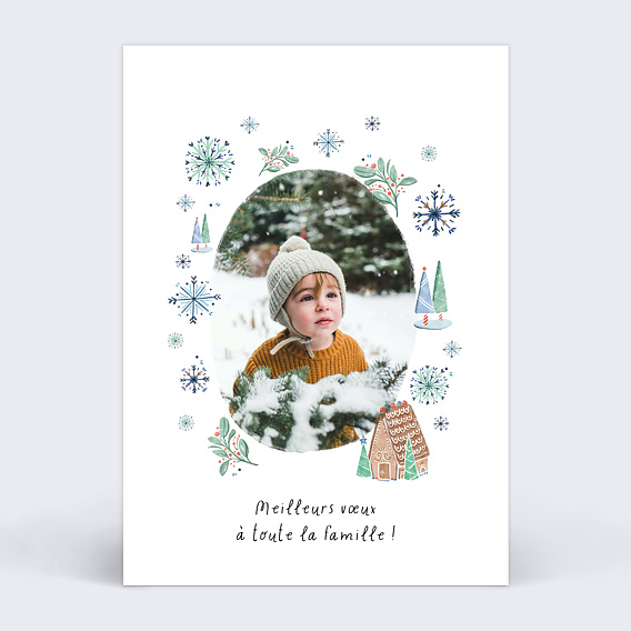 Carte de Voeux Particuliers Flocon d'Hiver
