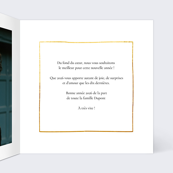 Carte de voeux Voeux Manuscrits Intérieur Droit