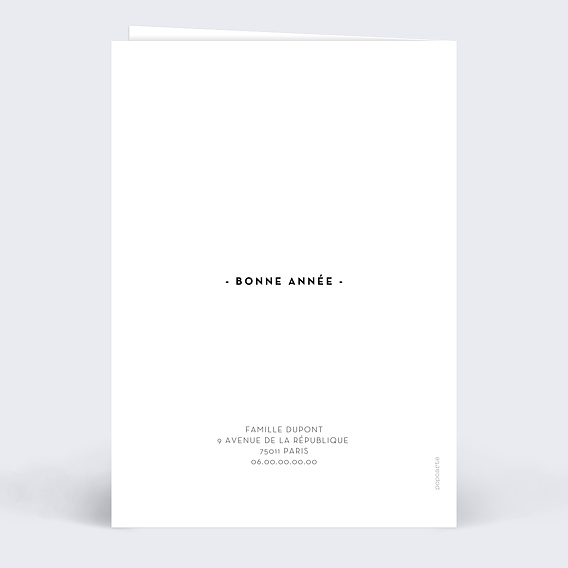 Carte de voeux Belles lettres Verso