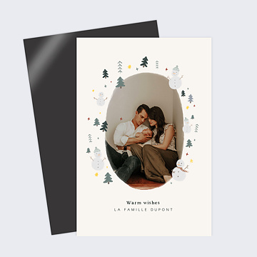 Carte de Voeux Particuliers Bonhomme de Neige