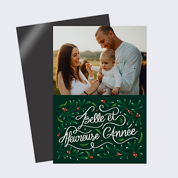Carte de Voeux Particuliers Calligraphie Décorée