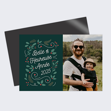 Carte de Voeux Particuliers Couronne de Houx