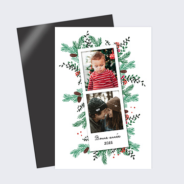 Carte de Voeux Particuliers Double Pola Pommes de Pin
