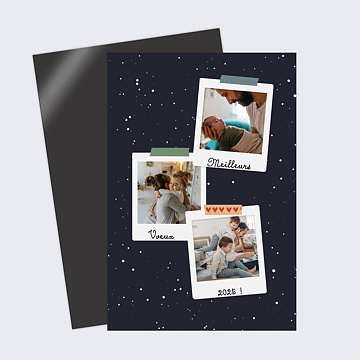 Carte de Voeux Particuliers Polaroid Enneigé