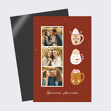 Carte de Voeux Particuliers Tasses Gourmandes