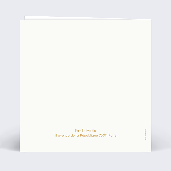 Carte de Voeux Particuliers Classique blanc et ocre