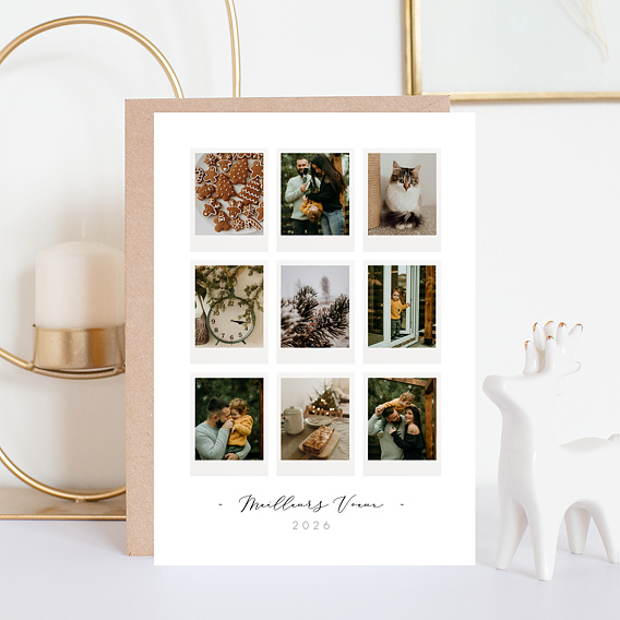 Carte de Voeux Particuliers Pêle-Mêle Polaroid