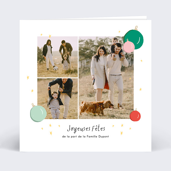 Carte de voeux Petites Boules Colorées Recto