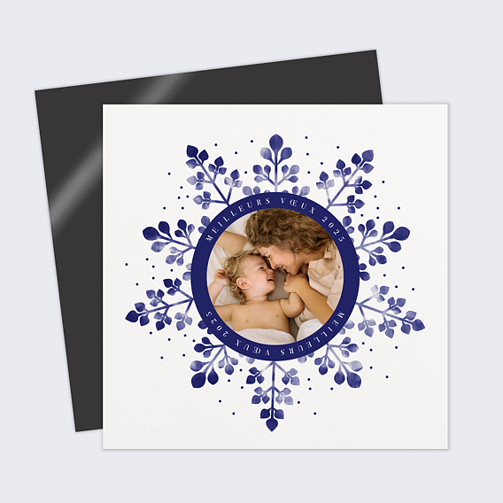 Carte de voeux Flocon Aquarelle
