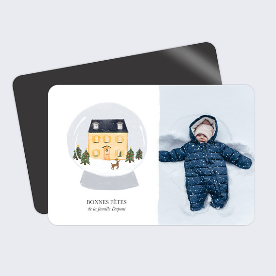 Carte de voeux Boule à Neige Maison