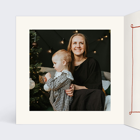 Carte de voeux Couronne avec nœud Intérieur Gauche