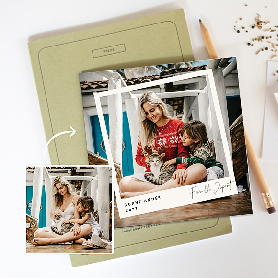 Carte de Voeux Particuliers Votre portrait de Noël à l’argentique